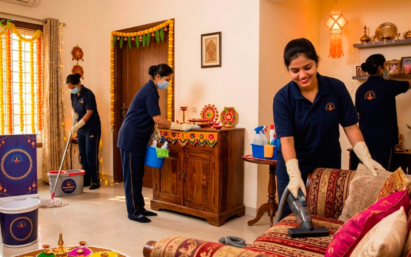 Professional cleaning team